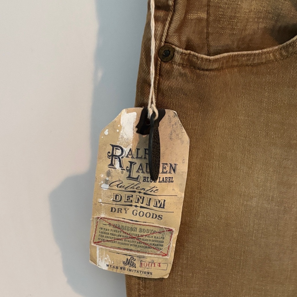 Ralph Lauren Blue Label Tan Straight Leg Jeans - Picture 3 of 13